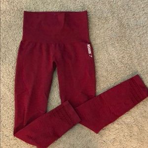 Maroon gymshark seamless leggings. High rise.